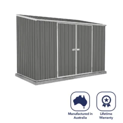 Absco 10 X 5ft Space Saver Metal Pent Shed - Grey -Elise Bloom 13440846 6474929186224607