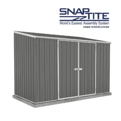 Absco 10 X 5ft Space Saver Metal Pent Shed - Grey -Elise Bloom 13440846 6954929186289005