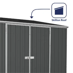 Absco 10 X 5ft Space Saver Metal Pent Shed - Dark Grey -Elise Bloom 13440849 1144929186069543