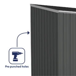 Absco 10 X 5ft Space Saver Metal Pent Shed - Dark Grey -Elise Bloom 13440849 1434929186189558