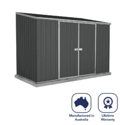Absco 10 X 5ft Space Saver Metal Pent Shed - Dark Grey -Elise Bloom 13440849 1444929186313056