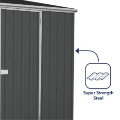 Absco 10 X 5ft Space Saver Metal Pent Shed - Dark Grey -Elise Bloom 13440849 4364929186251568