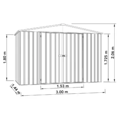 Absco 10 X 5ft Regent Metal Apex Shed - Grey 12 Absco 10 X 5ft Regent Metal Apex Shed - Grey -Elise Bloom 13440854 1894929164205957