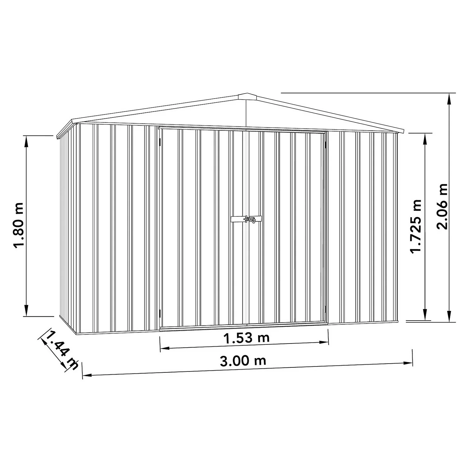 Absco 10 X 5ft Regent Metal Apex Shed - Grey 5 Absco 10 X 5ft Regent Metal Apex Shed - Grey - Image 3
