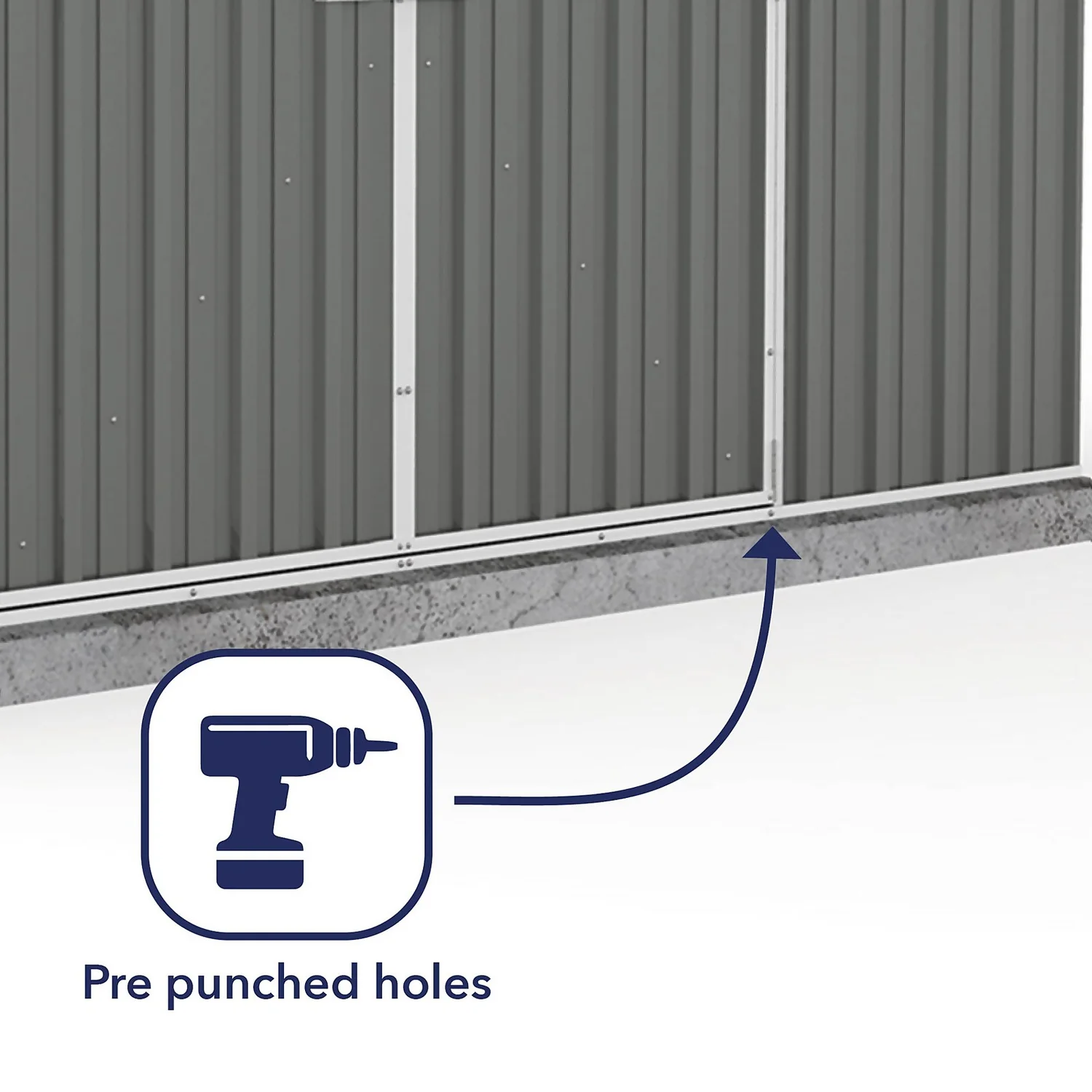 Absco 10 X 5ft Regent Metal Apex Shed - Grey 8 Absco 10 X 5ft Regent Metal Apex Shed - Grey - Image 6