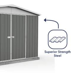 Absco 10 X 5ft Regent Metal Apex Shed - Grey 16 Absco 10 X 5ft Regent Metal Apex Shed - Grey -Elise Bloom 13440854 9994929164459265