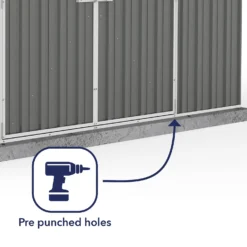 Absco 10 X 7ft Regent Metal Apex Shed - Grey -Elise Bloom 13440855 1464931188578768