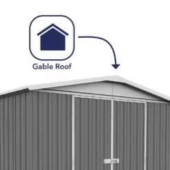 Absco 10 X 7ft Regent Metal Apex Shed - Grey -Elise Bloom 13440855 1724931188456971