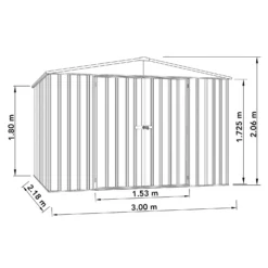 Absco 10 X 7ft Regent Metal Apex Shed - Grey -Elise Bloom 13440855 1924931188726377