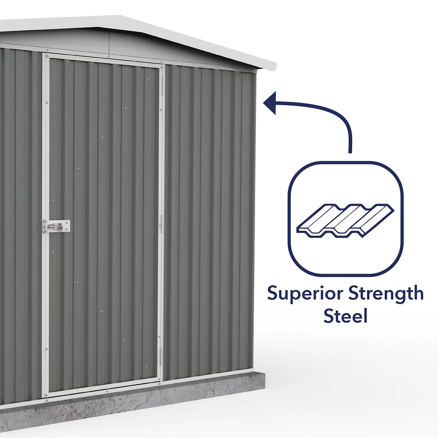 Absco 7.5 X7ft Regent Metal Apex Shed - Grey 9 Absco 7.5 X7ft Regent Metal Apex Shed - Grey - Image 7