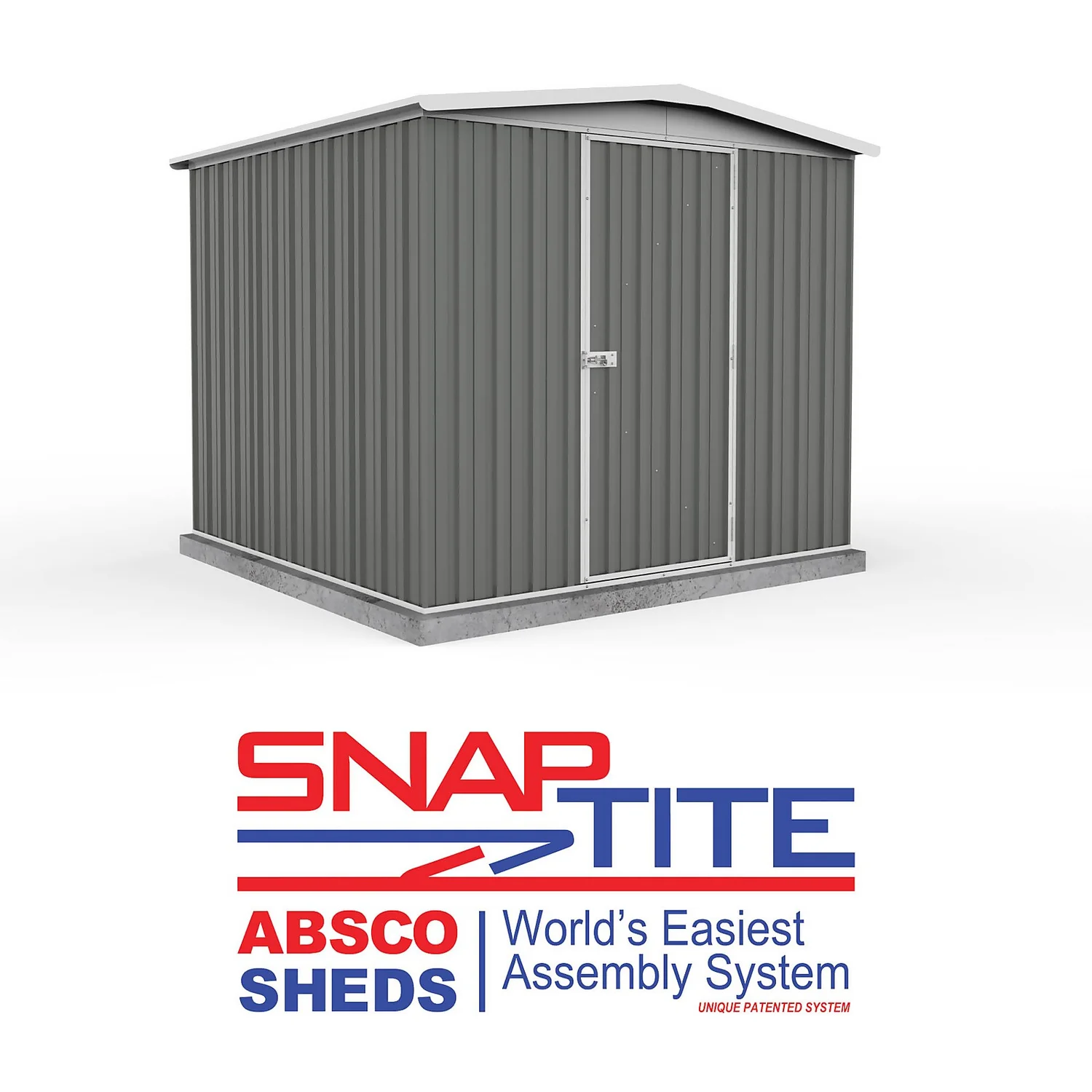 Absco 7.5 X7ft Regent Metal Apex Shed - Grey 4 Absco 7.5 X7ft Regent Metal Apex Shed - Grey - Image 2