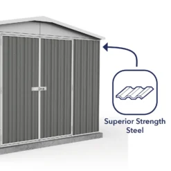 Absco 10 X 10ft Regent Metal Apex Shed - Grey 16 Absco 10 X 10ft Regent Metal Apex Shed - Grey -Elise Bloom 13440859 1944929164401341