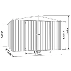 Absco 10 X 10ft Regent Metal Apex Shed - Grey 12 Absco 10 X 10ft Regent Metal Apex Shed - Grey -Elise Bloom 13440859 2874929164119068