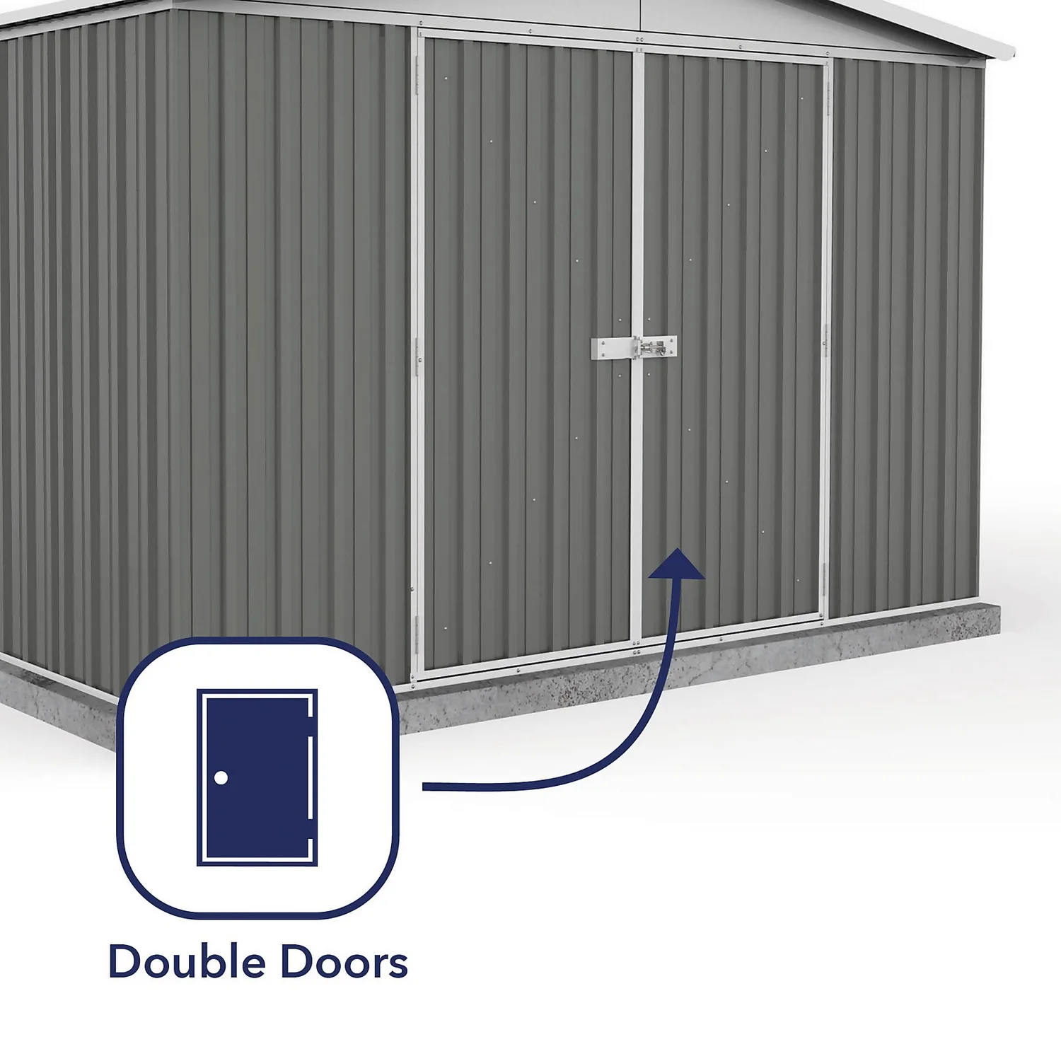 Absco 10 X 10ft Regent Metal Apex Shed - Grey 7 Absco 10 X 10ft Regent Metal Apex Shed - Grey - Image 5
