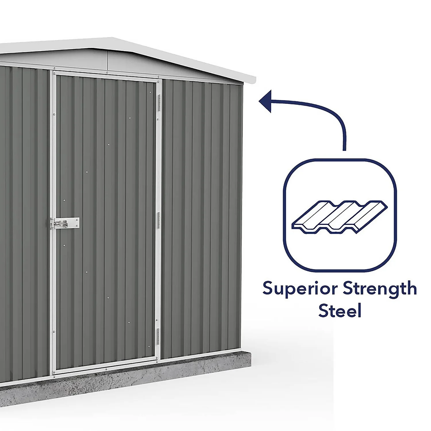 Absco 7.5 X 5ft Regent Metal Apex Shed - Grey 9 Absco 7.5 X 5ft Regent Metal Apex Shed - Grey - Image 7