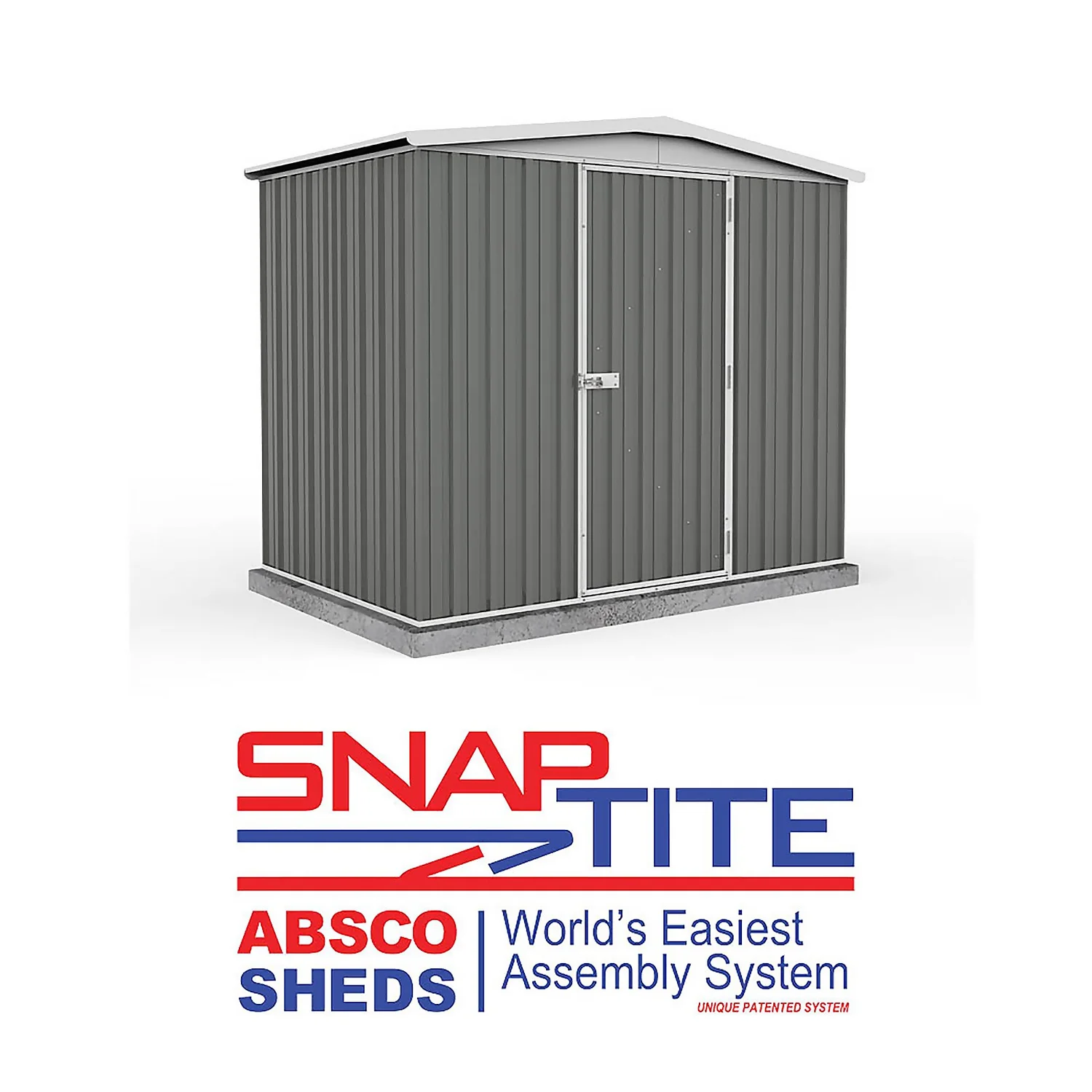 Absco 7.5 X 5ft Regent Metal Apex Shed - Grey 4 Absco 7.5 X 5ft Regent Metal Apex Shed - Grey - Image 2