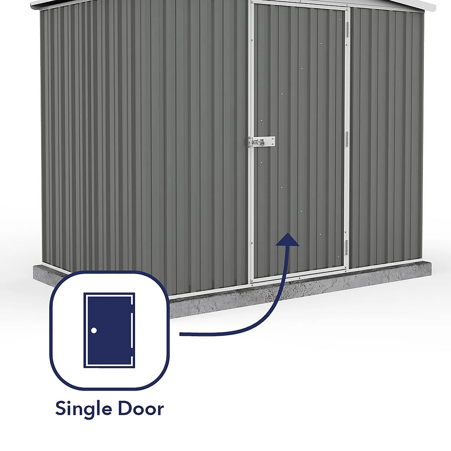 Absco 7.5 X 5ft Regent Metal Apex Shed - Grey 7 Absco 7.5 X 5ft Regent Metal Apex Shed - Grey - Image 5