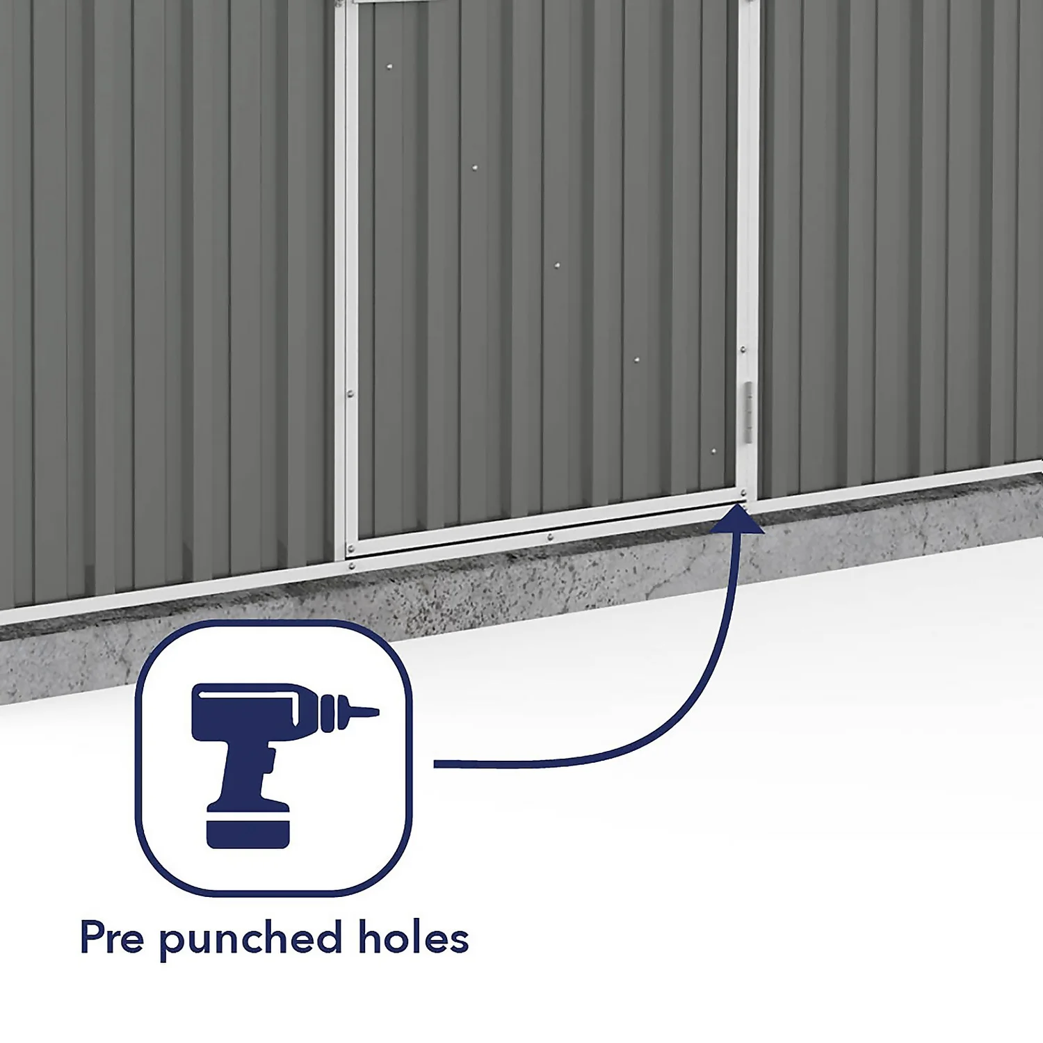 Absco 7.5 X 5ft Regent Metal Apex Shed - Grey 8 Absco 7.5 X 5ft Regent Metal Apex Shed - Grey - Image 6