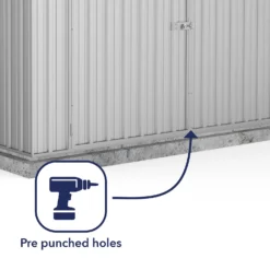 Absco 10 X 20ft Utility Workshop Apex Metal Shed - Zinc -Elise Bloom 13440861 1074929163823580