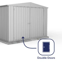 Absco 10 X 20ft Utility Workshop Apex Metal Shed - Zinc -Elise Bloom 13440861 2134929163766103