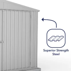 Absco 10 X 20ft Utility Workshop Apex Metal Shed - Zinc -Elise Bloom 13440861 4764929163896414