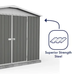 Absco 10x12ft Regent Metal Apex Shed - Grey 16 Absco 10x12ft Regent Metal Apex Shed - Grey -Elise Bloom 13440862 1594929163982184