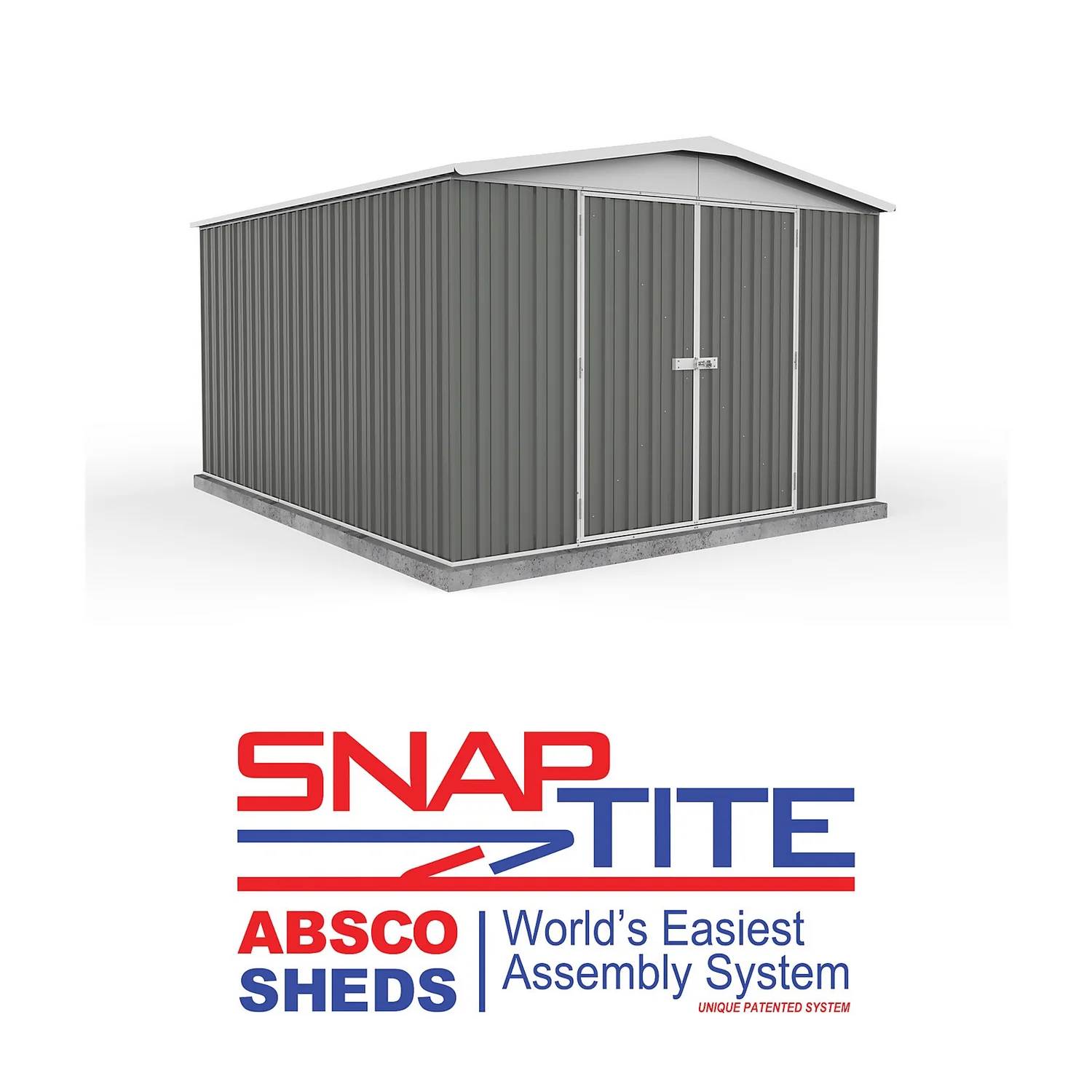 Absco 10x12ft Regent Metal Apex Shed - Grey 4 Absco 10x12ft Regent Metal Apex Shed - Grey - Image 2