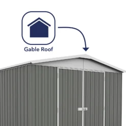 Absco 10x12ft Regent Metal Apex Shed - Grey 13 Absco 10x12ft Regent Metal Apex Shed - Grey -Elise Bloom 13440862 1634929163762539