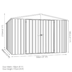 Absco 10x12ft Regent Metal Apex Shed - Grey 12 Absco 10x12ft Regent Metal Apex Shed - Grey -Elise Bloom 13440862 9724929163680840