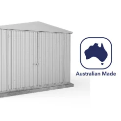 Absco 10 X 15ft Utility Workshop Apex Metal Shed - Zinc -Elise Bloom 13440863 1814929163975179