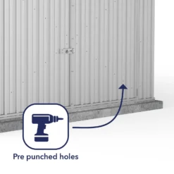 Absco 10 X 15ft Utility Workshop Apex Metal Shed - Zinc -Elise Bloom 13440863 1844929163815162