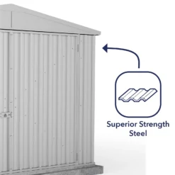 Absco 10 X 15ft Utility Workshop Apex Metal Shed - Zinc -Elise Bloom 13440863 3424929163892004