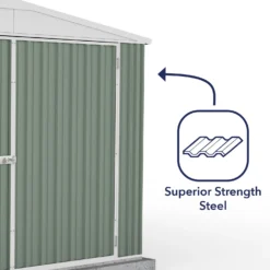 Absco 10x20ft Utility Workshop Apex Metal Shed - Green 16 Absco 10x20ft Utility Workshop Apex Metal Shed - Green -Elise Bloom 13440864 1034929163940589