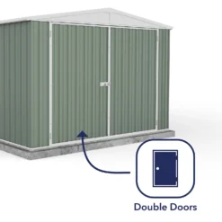 Absco 10x20ft Utility Workshop Apex Metal Shed - Green 14 Absco 10x20ft Utility Workshop Apex Metal Shed - Green -Elise Bloom 13440864 1094929163778928