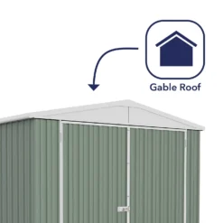 Absco 10 X 15ft Utility Workshop Apex Metal Shed - Green -Elise Bloom 13440865 1874929164280204