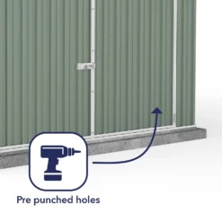 Absco 10 X 15ft Utility Workshop Apex Metal Shed - Green -Elise Bloom 13440865 1924929164412717