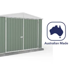 Absco 10 X 15ft Utility Workshop Apex Metal Shed - Green -Elise Bloom 13440865 2144929164554494
