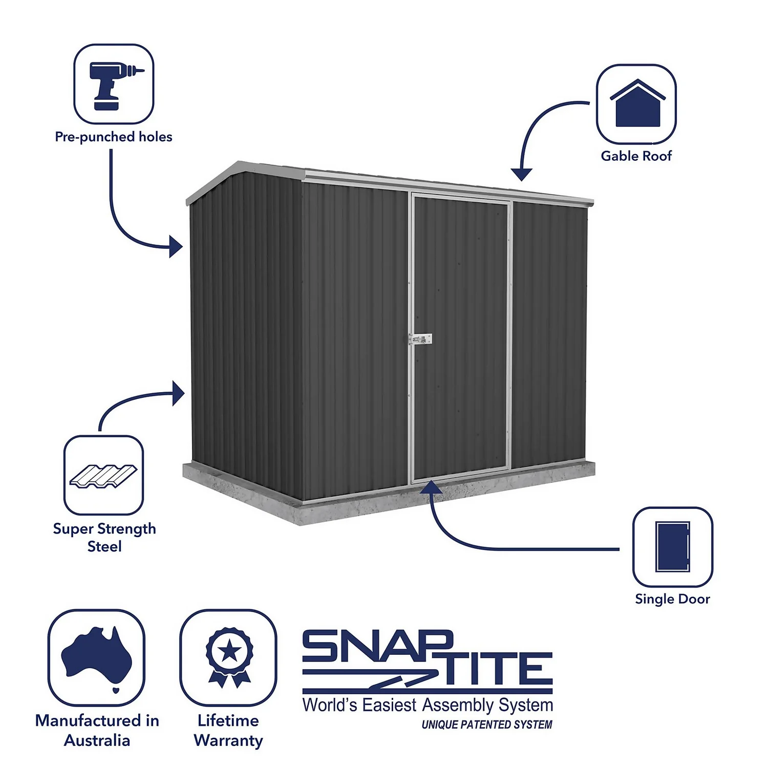 Absco 7.5 X 5ft Premier Reverse Apex - Dark Grey 4 Absco 7.5 X 5ft Premier Reverse Apex - Dark Grey - Image 2