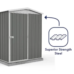 Absco 5 X 5ft Regent Metal Apex Shed - Grey 16 Absco 5 X 5ft Regent Metal Apex Shed - Grey -Elise Bloom 13440867 1554929163936920