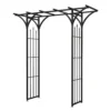 Panacea Flat Top Garden Steel Arch With Finials - Black -Elise Bloom 13480859 2094931199679209