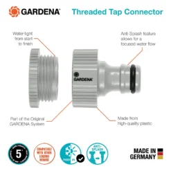 GARDENA Threaded Tap Hose Pipe Connector 10 GARDENA Threaded Tap Hose Pipe Connector -Elise Bloom 13489625 4274920779907963