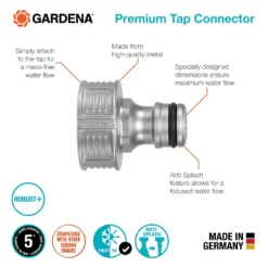 GARDENA Premium Tap Hose Pipe Connector 11 GARDENA Premium Tap Hose Pipe Connector -Elise Bloom 13489626 6254924640271732