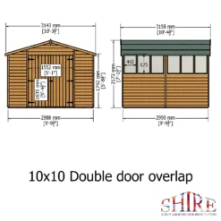 Shire 10 X 10ft Double Door Overlap Garden Shed -Elise Bloom 13505230 2144926473655921