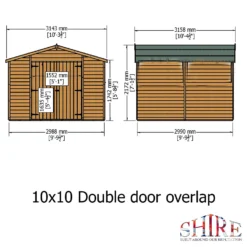 Shire 10 X 10ft Double Door Overlap Garden Shed With No Windows 16 Shire 10 X 10ft Double Door Overlap Garden Shed With No Windows -Elise Bloom 13505235 3374926485642943