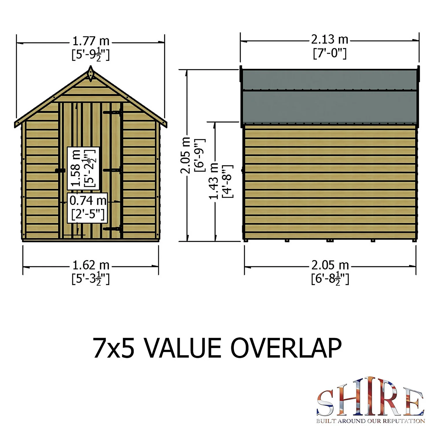 Shire 7x5ft Pressure Treated Garden Shed 5 Shire 7x5ft Pressure Treated Garden Shed - Image 3
