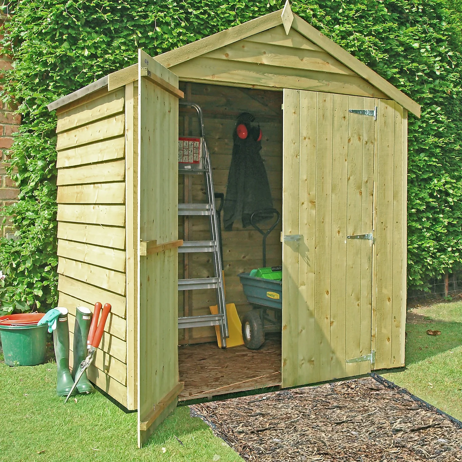 Shire 4x6ft Pressure Treated Double Door Overlap Garden Shed 5 Shire 4x6ft Pressure Treated Double Door Overlap Garden Shed - Image 3