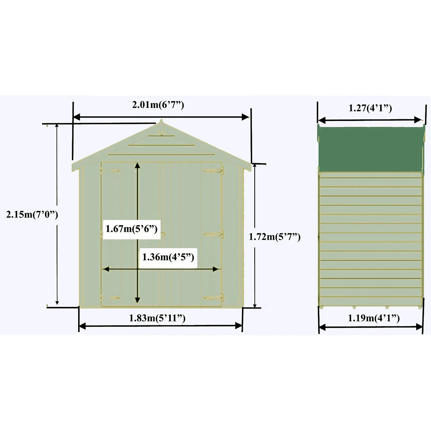 Shire 4x6ft Pressure Treated Double Door Overlap Garden Shed 6 Shire 4x6ft Pressure Treated Double Door Overlap Garden Shed - Image 4