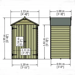 Shire 4x3ft Pressure Treated Double Door Overlap Garden Shed -Elise Bloom 13505241 1084926475333365