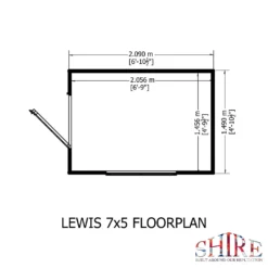 Shire 7 X 5ft Lewis Garden Shed - Including Installation -Elise Bloom 13505256 1044926482727264