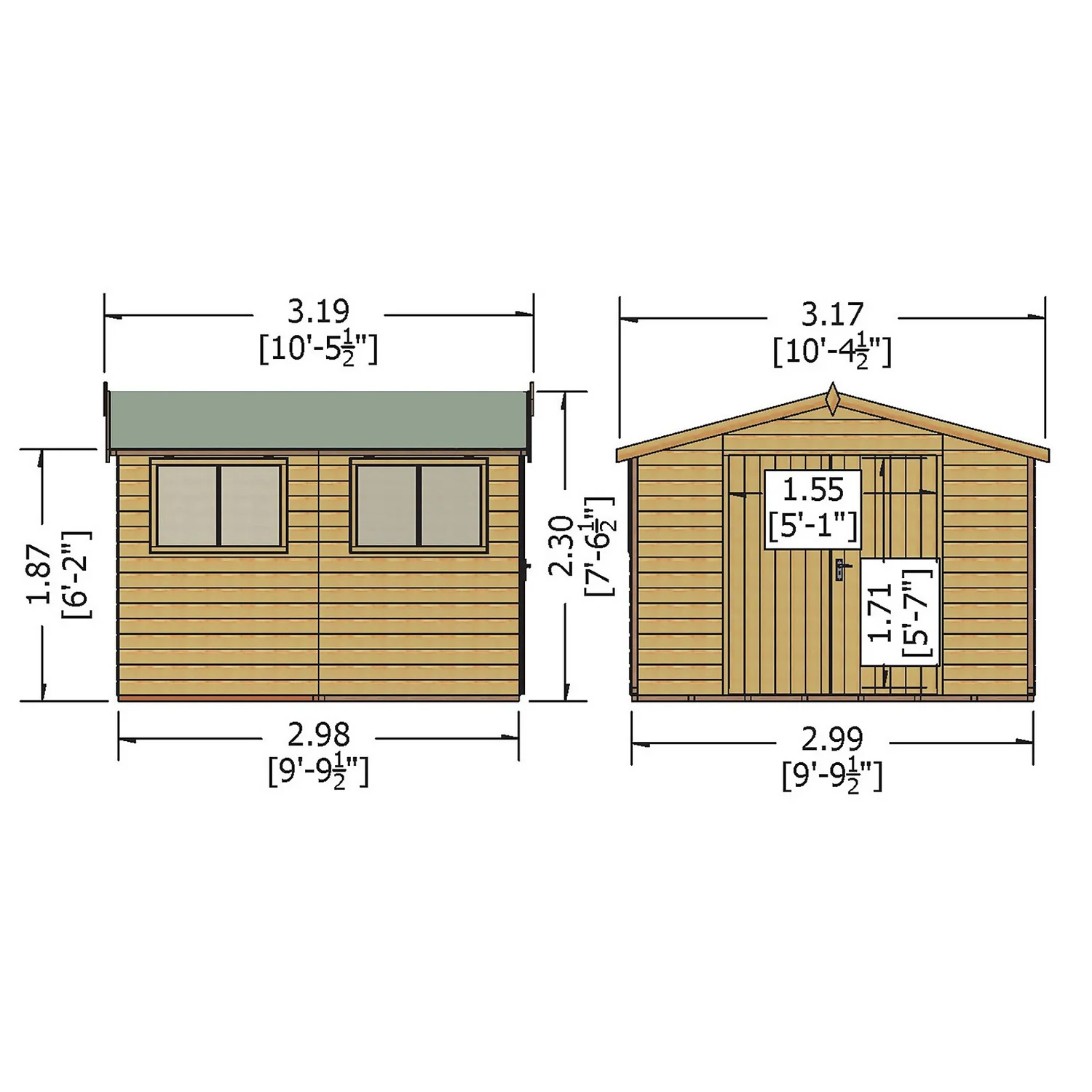 Shire 10 X 10ft Garden Workshop 7 Shire 10 X 10ft Garden Workshop - Image 5